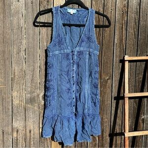 Blue Embroidered Dress